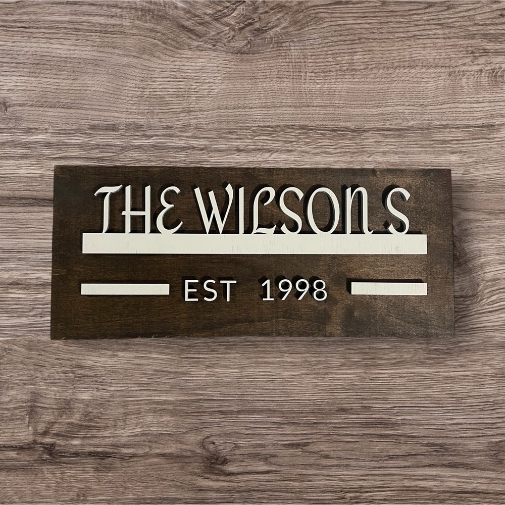 Customizable Handmade Laser Cut Family Signs